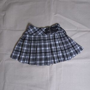 Zara Kids Black and White Plaid Skirt